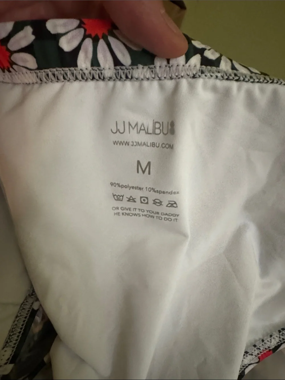 MEN’s JJ Malibu Green Floral Swim Briefs with Daisy Print size MEDIUM (30-33)